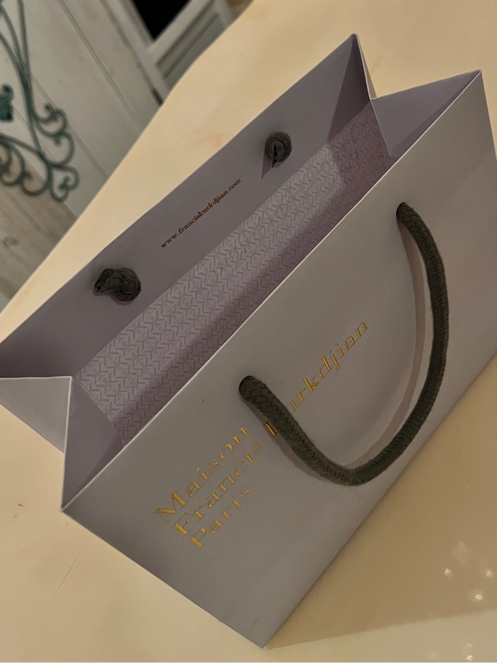 Maison Francis Kurkdjian Light Lavender and Gold Gift Bag